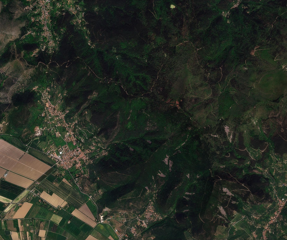 Monte Faeta — PlanetScope 25 aprile 2026, prima dell'incendio