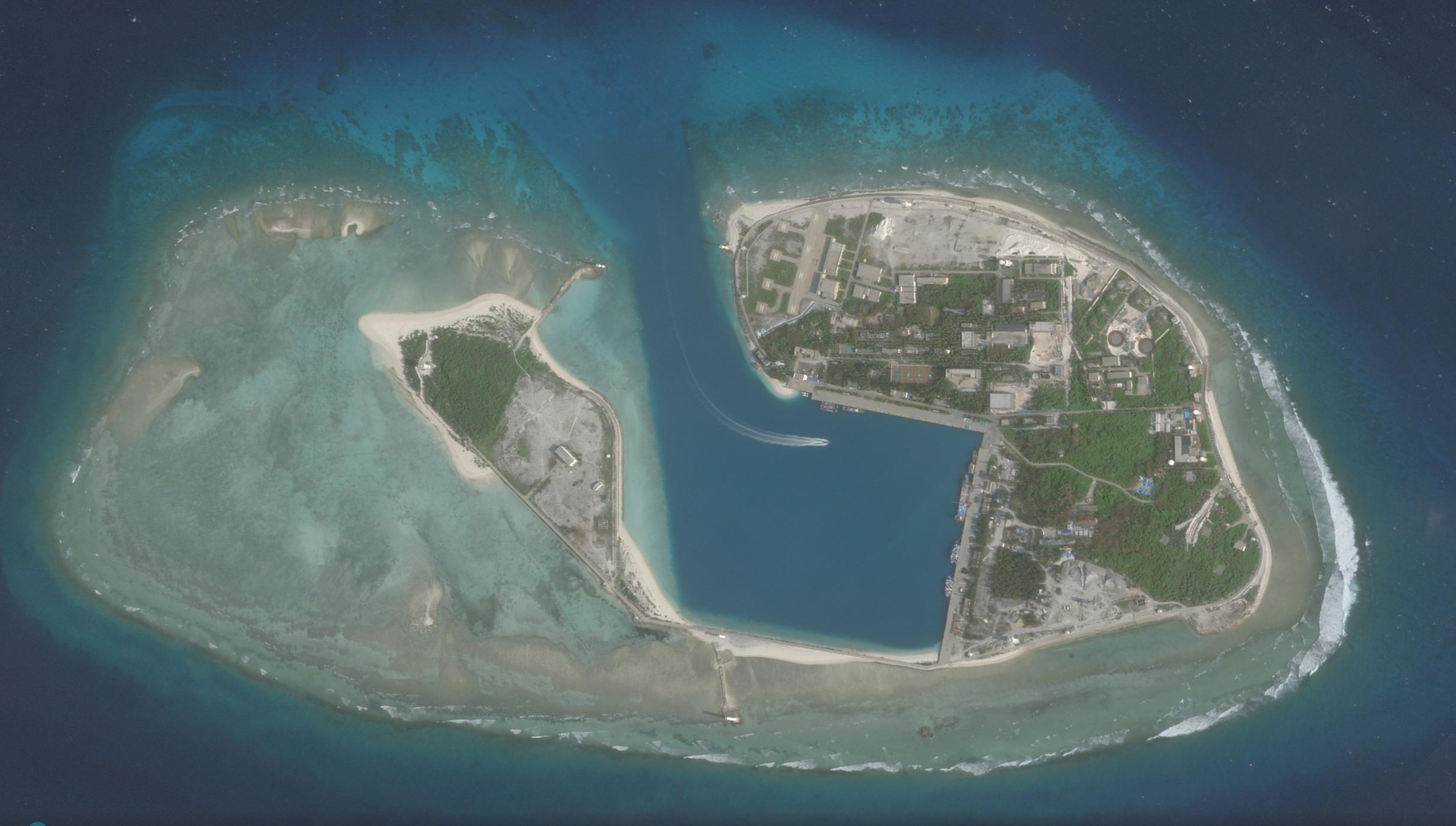 Atollo delle Paracel con porto interno, Planet SkySat